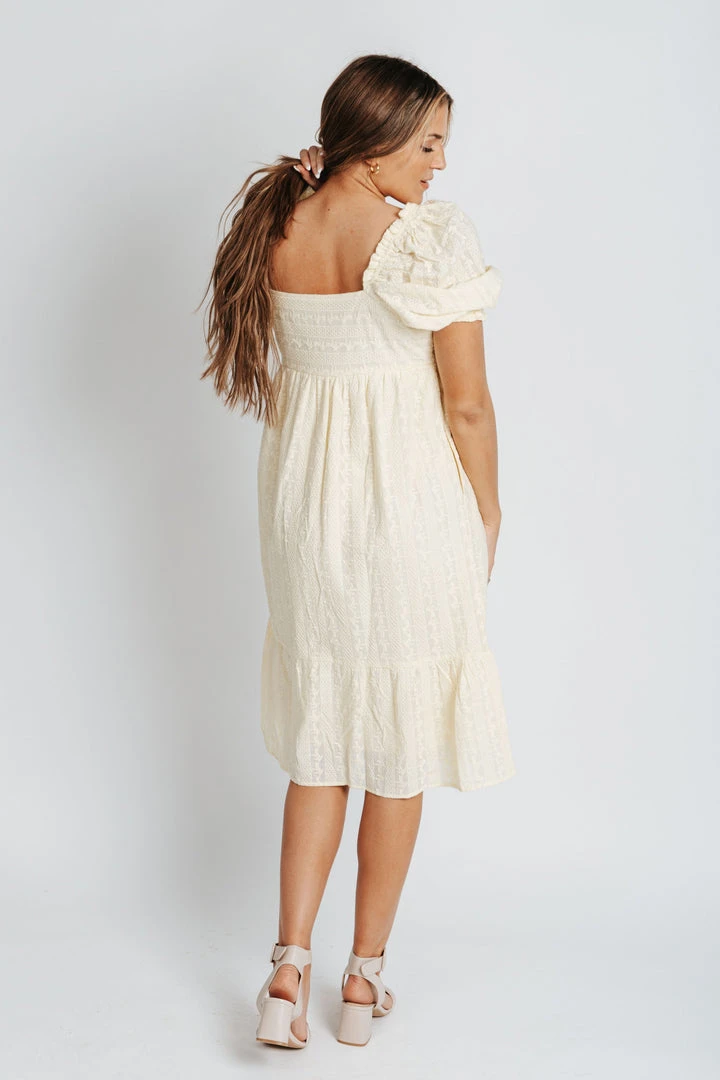 Piper & Scoot The Roads Square Neck Dress In Light Yellow Dresses