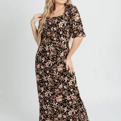 Dresses Piper & Scoot: The Maine Floral Maxi Dress In Black
