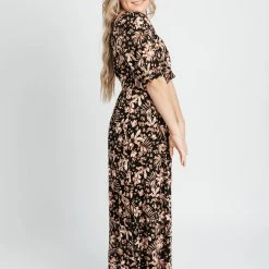 Dresses Piper & Scoot: The Maine Floral Maxi Dress In Black