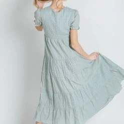 Piper & Scoot The Tayley Tiered Maxi Dress In Cloud Blue