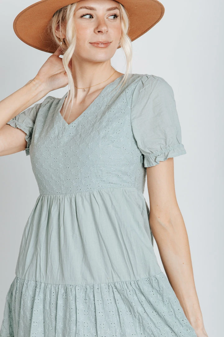 Piper & Scoot The Tayley Tiered Maxi Dress In Cloud Blue