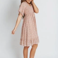 Piper & Scoot The Frances Floral Dress In Rose Dresses