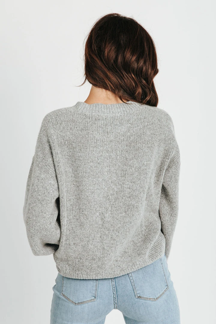 Piper & Scoot: The Glenda Double Button Cardigan In Heather Grey