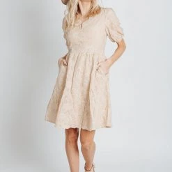 Piper & Scoot Dresses The Lucero Lace All-Over Dress In Natural