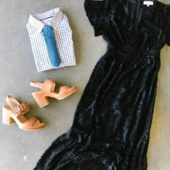 P+S Exclusives Piper & Scoot: The Theater Detail Maxi Dress In Navy