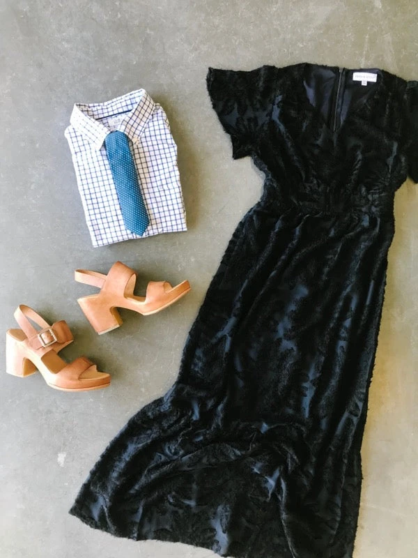 P+S Exclusives Piper & Scoot: The Theater Detail Maxi Dress In Navy