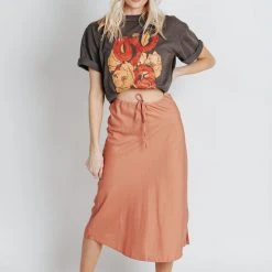 Piper & Scoot The Kassie Drawstring Skirt In Ginger Bottoms + Jumpsuits