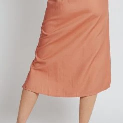 Piper & Scoot The Kassie Drawstring Skirt In Ginger Bottoms + Jumpsuits