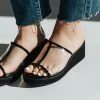 Piper & Scoot Coconuts By Matisse: Layered Platform Sandal In Black