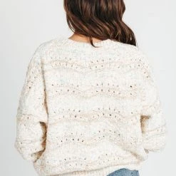 Piper & Scoot The Lumineer Mixed Thread Sweater In Light Blue Multi