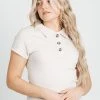 Piper & Scoot The Caden Ribbed Polo In Taupe