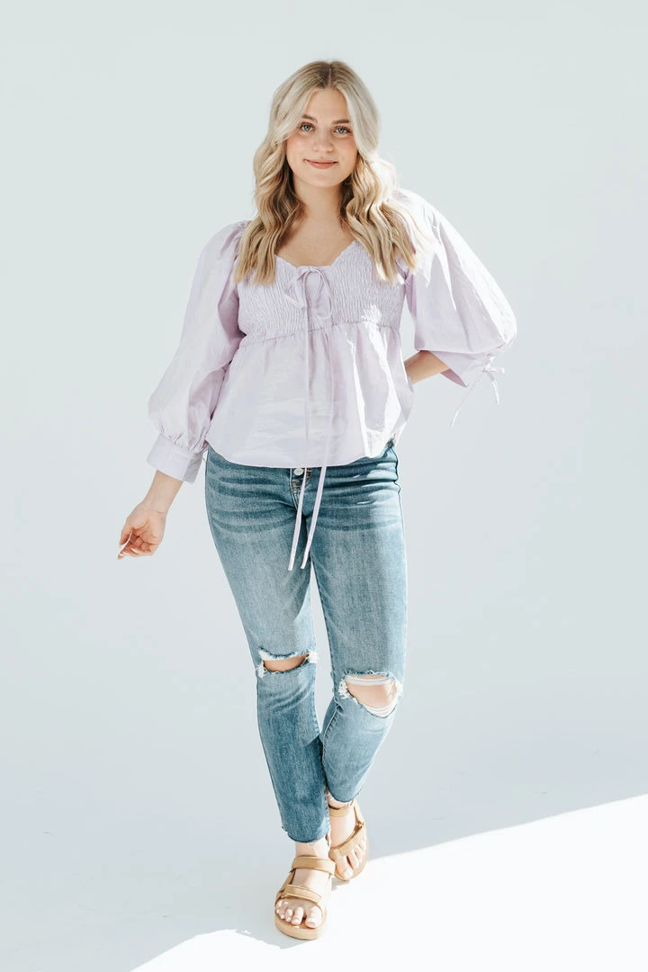 Piper & Scoot The Player Sweetheart Blouse In Lavender