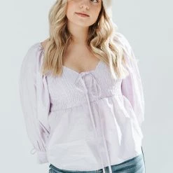 Piper & Scoot The Player Sweetheart Blouse In Lavender