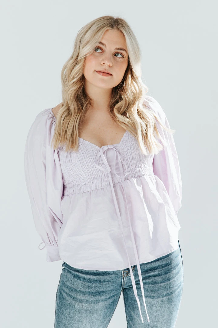 Piper & Scoot The Player Sweetheart Blouse In Lavender