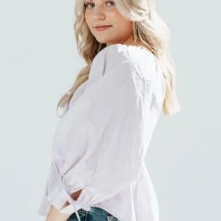 Piper & Scoot The Player Sweetheart Blouse In Lavender