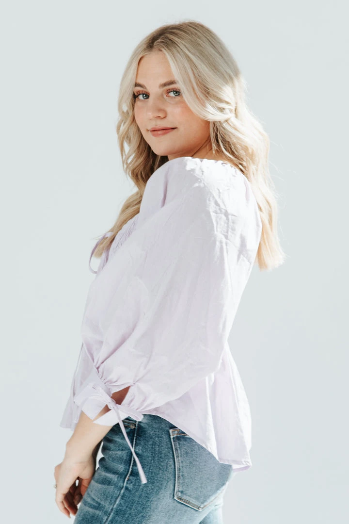 Piper & Scoot The Player Sweetheart Blouse In Lavender