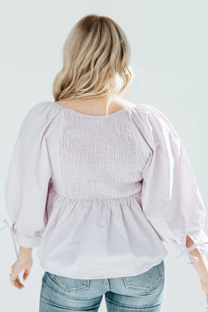 Piper & Scoot The Player Sweetheart Blouse In Lavender