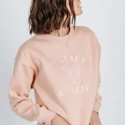 Piper & Scoot The Malibu Athletics Pullover In Blush Tops