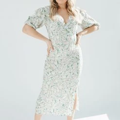 Piper & Scoot Dresses The Ridley Floral Maxi Dress In Cream
