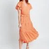 Piper & Scoot Dresses The Zenni Tiered Midi Dress In Peach