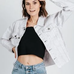 Piper & Scoot Tops The Packer Denim Jacket In Lavender