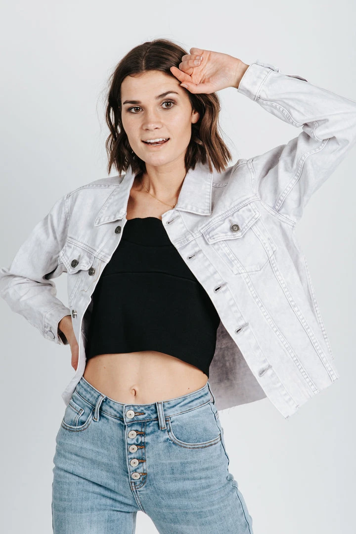 Piper & Scoot Tops The Packer Denim Jacket In Lavender