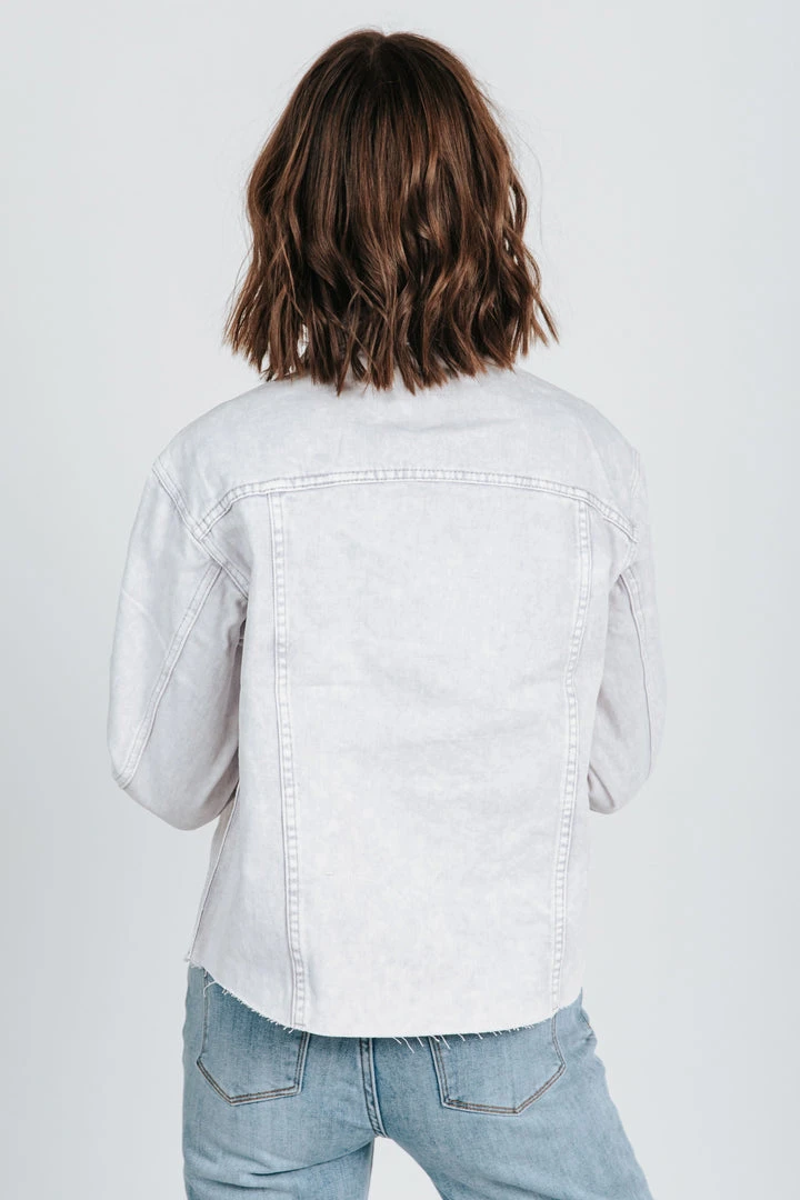 Piper & Scoot Tops The Packer Denim Jacket In Lavender