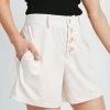 Piper & Scoot The Tino High Waisted Corduroy Shorts In Natural