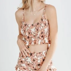 Piper & Scoot SWIM: The Danika Two Piece Set In Cream Floral