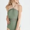 Piper & Scoot SWIM: The Suri Halter Neck One Piece In Olive