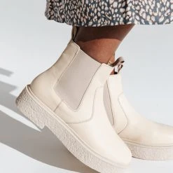 Piper & Scoot Free People: Carmel Chelsea Boot In Vintage Vanilla Shoes