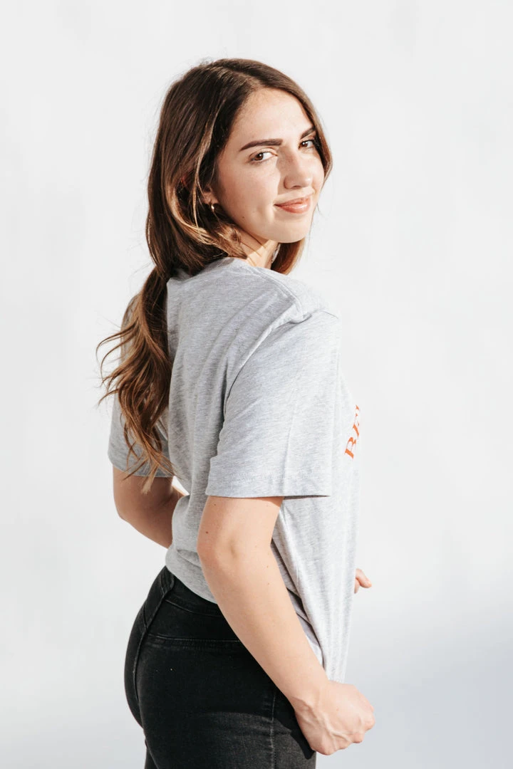 Piper & Scoot The Beverly Hills Graphic Tee In Heather Grey