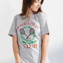 Piper & Scoot The Beverly Hills Graphic Tee In Heather Grey