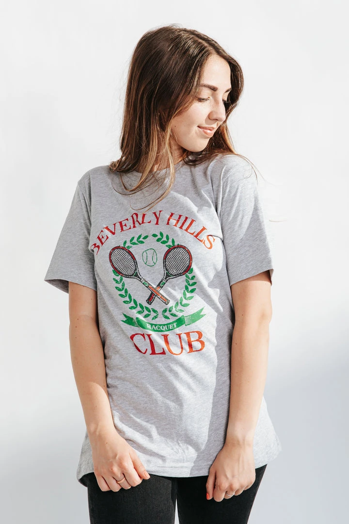 Piper & Scoot The Beverly Hills Graphic Tee In Heather Grey