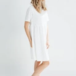 Piper & Scoot The Calloway Eyelet Detail Dress In White