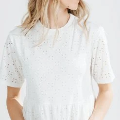 Piper & Scoot The Calloway Eyelet Detail Dress In White