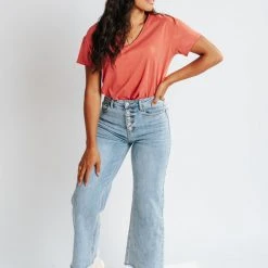 Piper & Scoot The Michaela Basic Tee In Brick