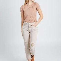 Piper & Scoot The Sofia Mid Rise Denim Jean In Twig