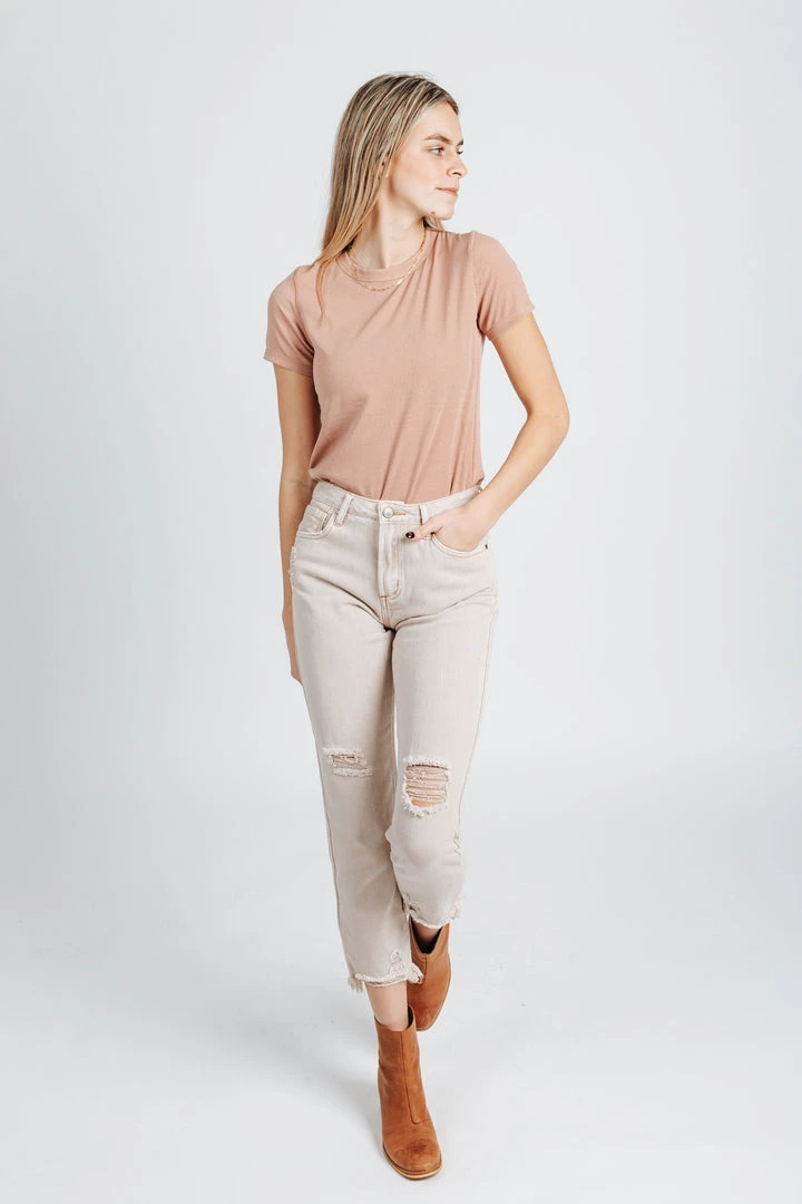 Piper & Scoot The Sofia Mid Rise Denim Jean In Twig