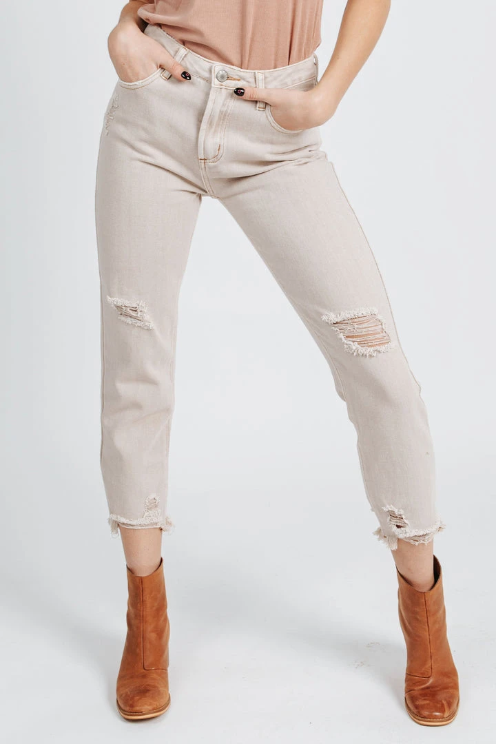 Piper & Scoot The Sofia Mid Rise Denim Jean In Twig