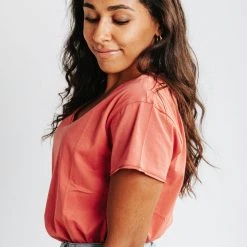 Piper & Scoot The Michaela Basic Tee In Brick