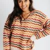 Piper & Scoot The Fornes Wave Detail Sweater In Orange Multi