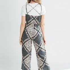 Piper & Scoot Bottoms + Jumpsuits The Beatrice Patterned Tank Jumpsuit In Navy
