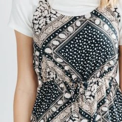 Piper & Scoot Bottoms + Jumpsuits The Beatrice Patterned Tank Jumpsuit In Navy