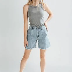 Piper & Scoot The Ervin A-Line Shorts In Denim