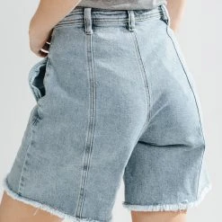Piper & Scoot The Ervin A-Line Shorts In Denim