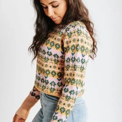 Piper & Scoot The Marko Fair Isle Patterned Sweater In Mustard