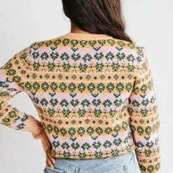 Piper & Scoot The Marko Fair Isle Patterned Sweater In Mustard