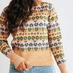 Piper & Scoot The Marko Fair Isle Patterned Sweater In Mustard