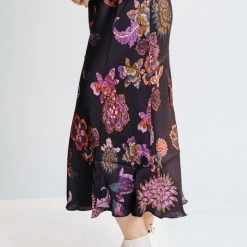 Piper & Scoot Bottoms + Jumpsuits The Edelyne Pom Pom Skirt In Black Floral